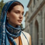 Hermès Étoile Filante silk scarf with AI-woven indigo and gold cosmic pattern
